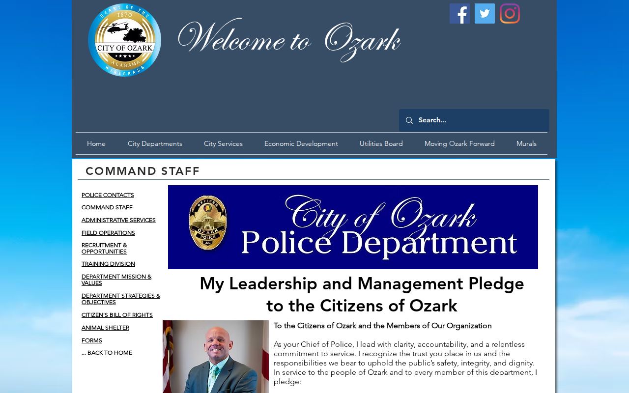 Ozark Police records page for Ozark arrest report copies